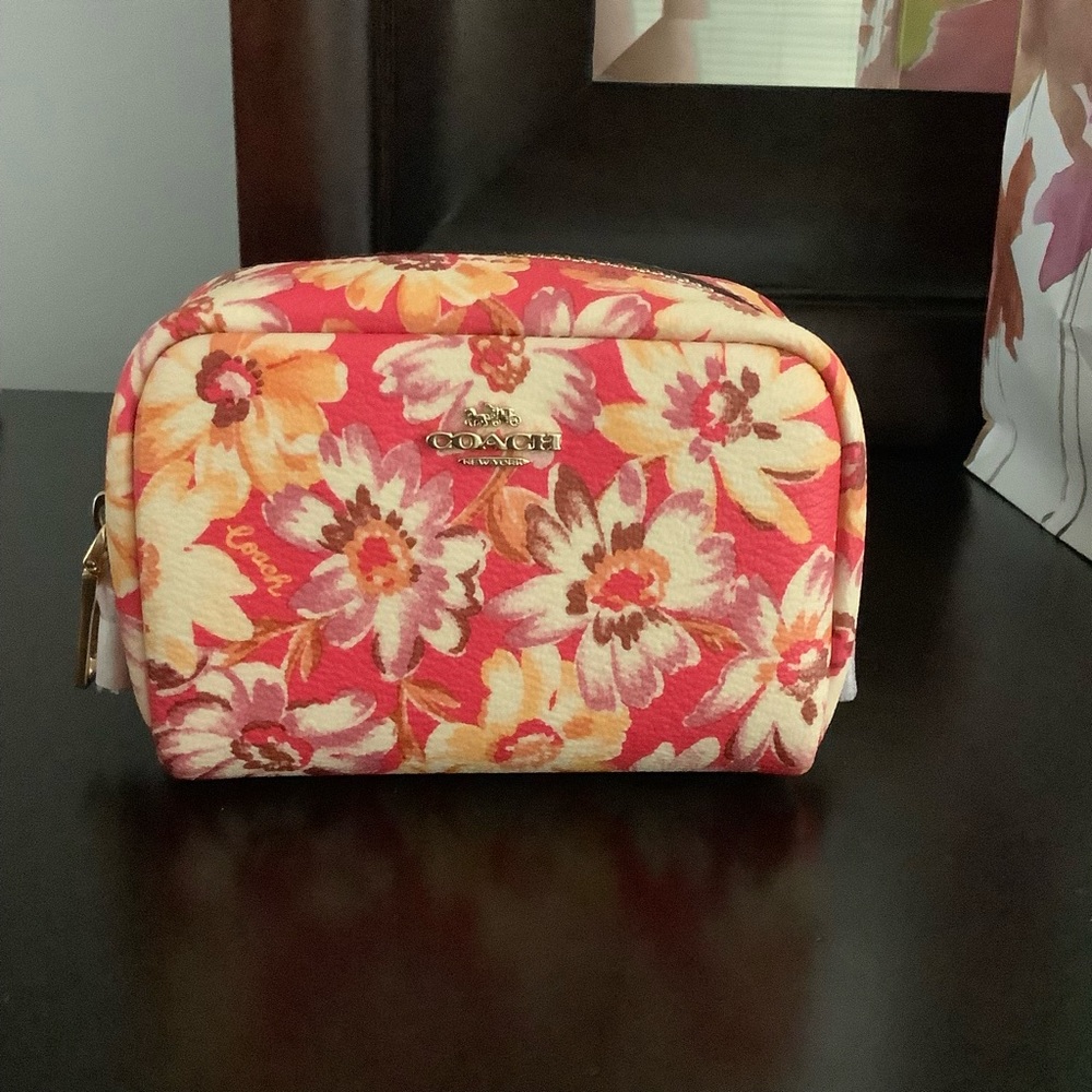 Coach floral cosmetic case